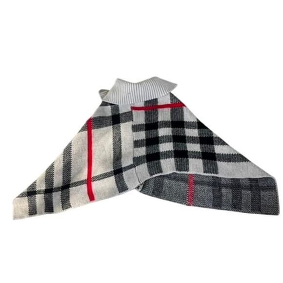 Made in Italy Plaid shawl acrylic coverup fall cozy warm sweater one size classy - Picture 3 of 4